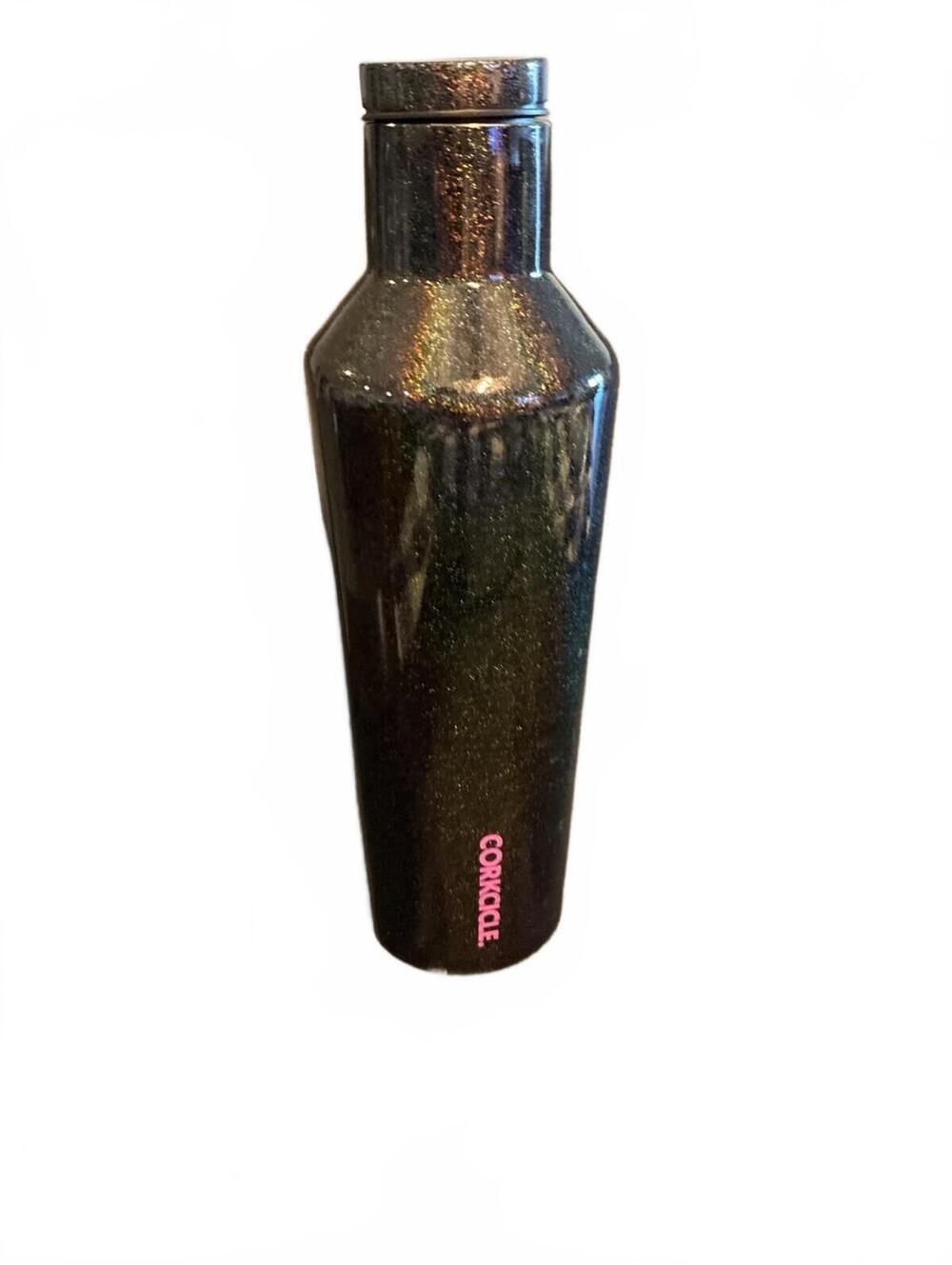 NEW Corkcicle Canteen Black Sparkle Metallic Tumbler  Insulated Stainless Steel